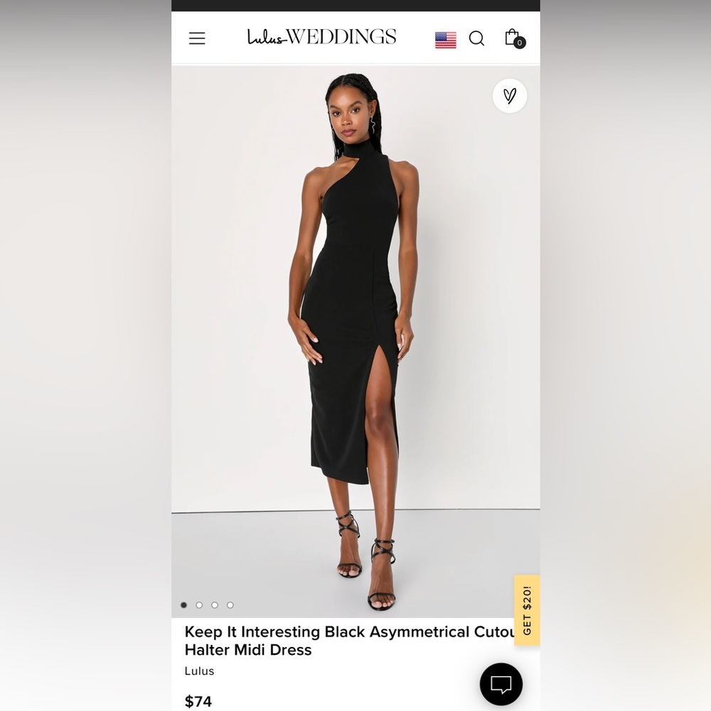 Lulus black halter cutout midi dress